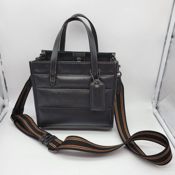 Coach Field Tote 22 Quilting And Coach Badge C6958 Black - Picture 1 of 7